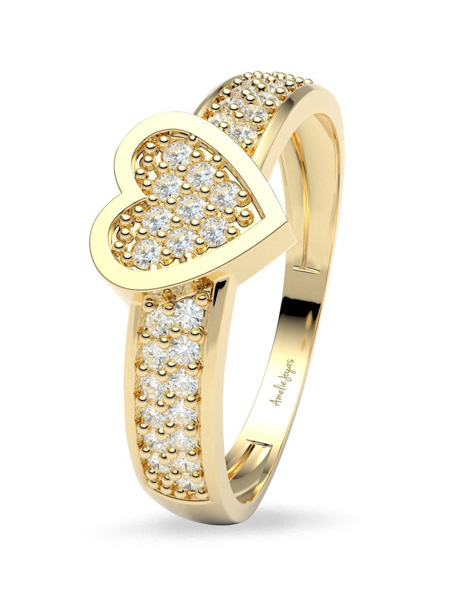 Anillo "de (si aplica)" redondo amelie joyas sin colección sin temática 14 k "de" oro zirconia