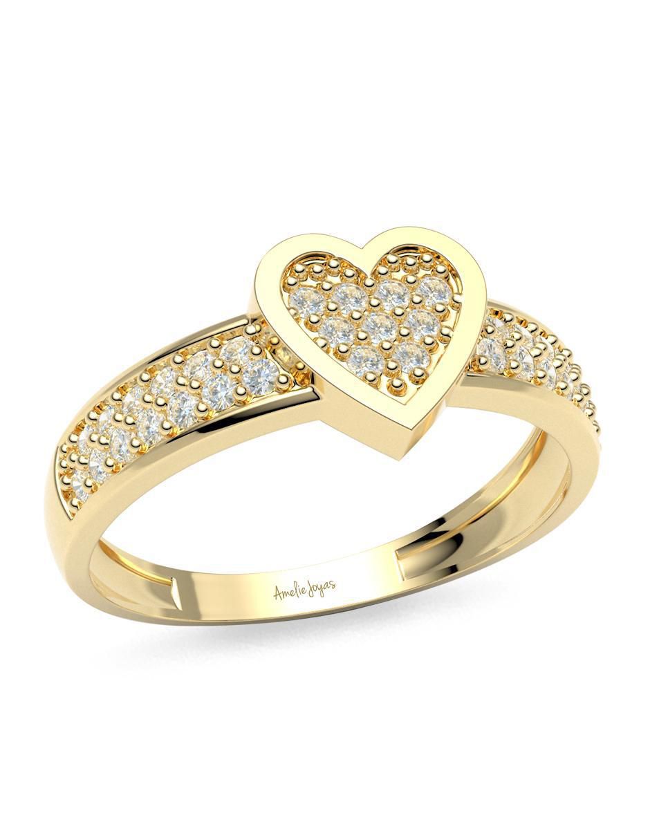 Anillo "de (si aplica)" redondo amelie joyas sin colección sin temática 14 k "de" oro zirconia