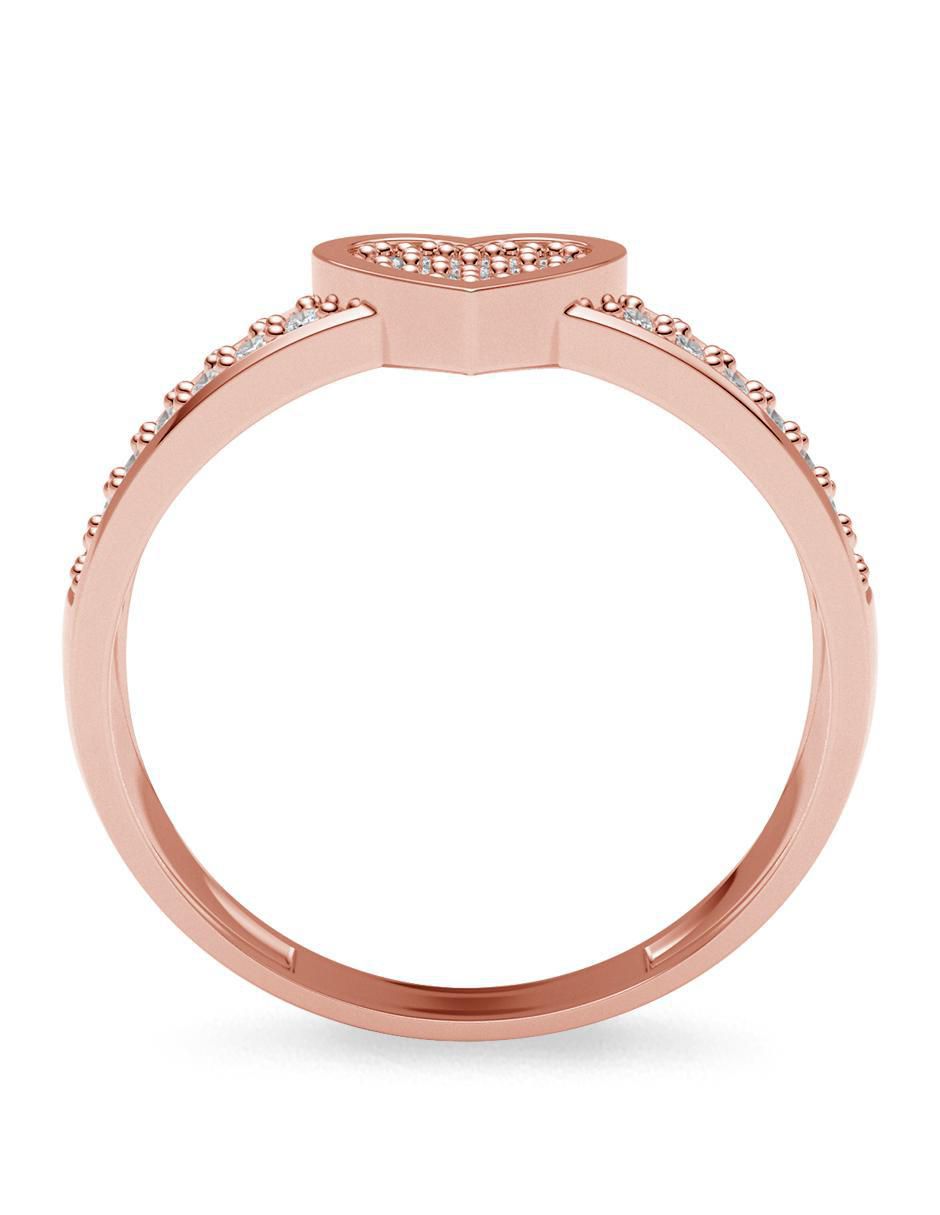 Anillo de corazón 14 k de oro zirconia brillante 3