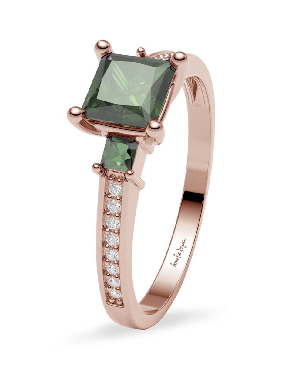 Anillo 14 k de oro zirconia brillante 2