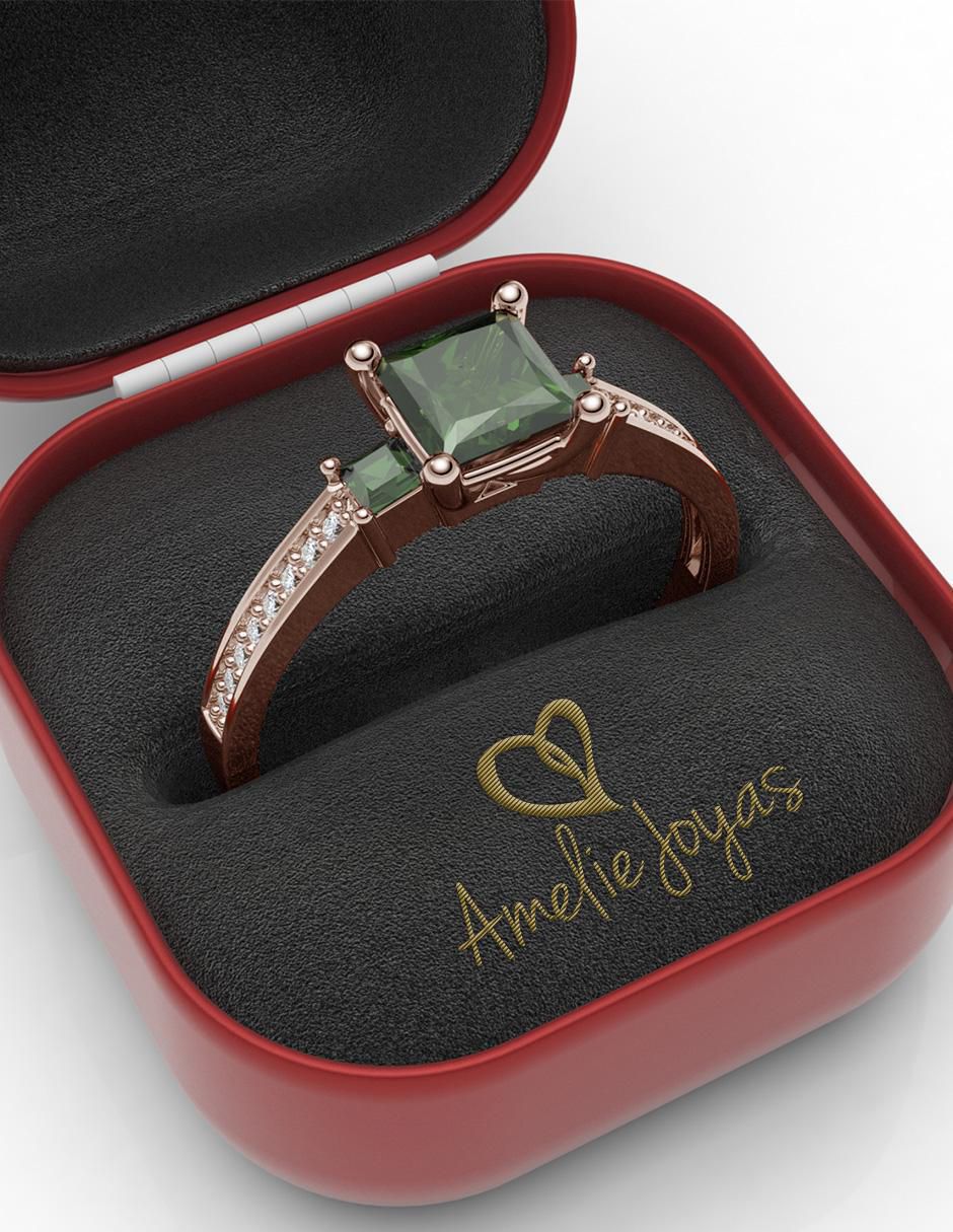 Anillo 14 k de oro zirconia brillante 4