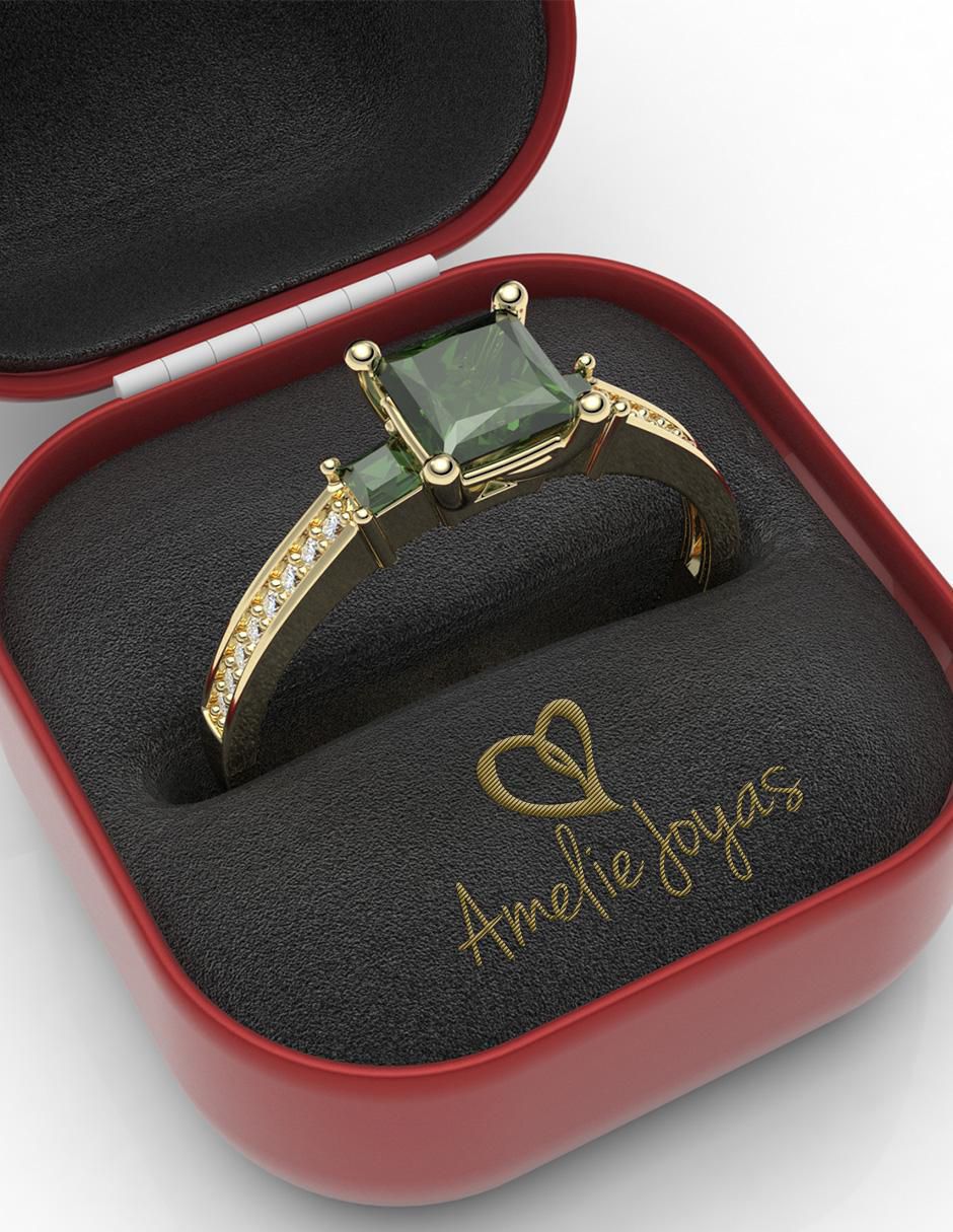 Anillo "de (si aplica)" redondo amelie joyas sin colección sin temática 14 k "de" oro zirconia