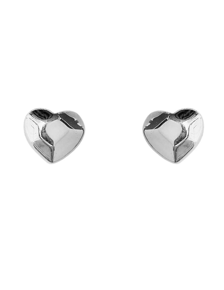 Aretes de corazón de plata P 925 con acabado brillante 1