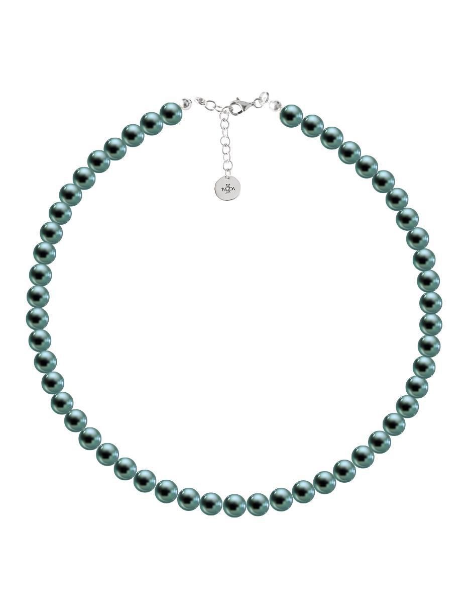 Aretes y collar Perlas de cristal plata P 925 2
