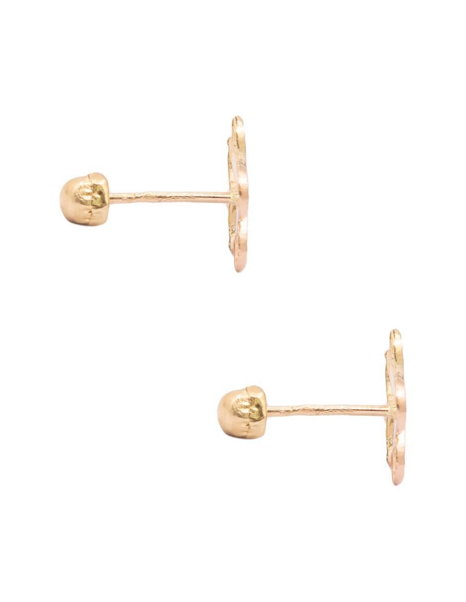 Broqueles de flor de oro con acabado brillante 3