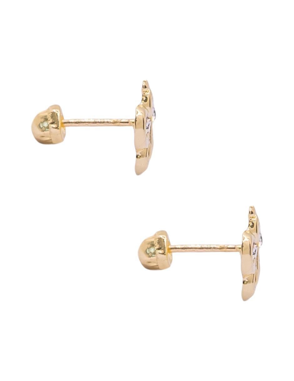 Broqueles de mariposa de oro con acabado brillante zirconia 2