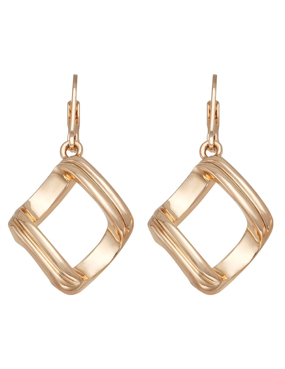 Aretes cuadrados Golden State con acabado brillante 1