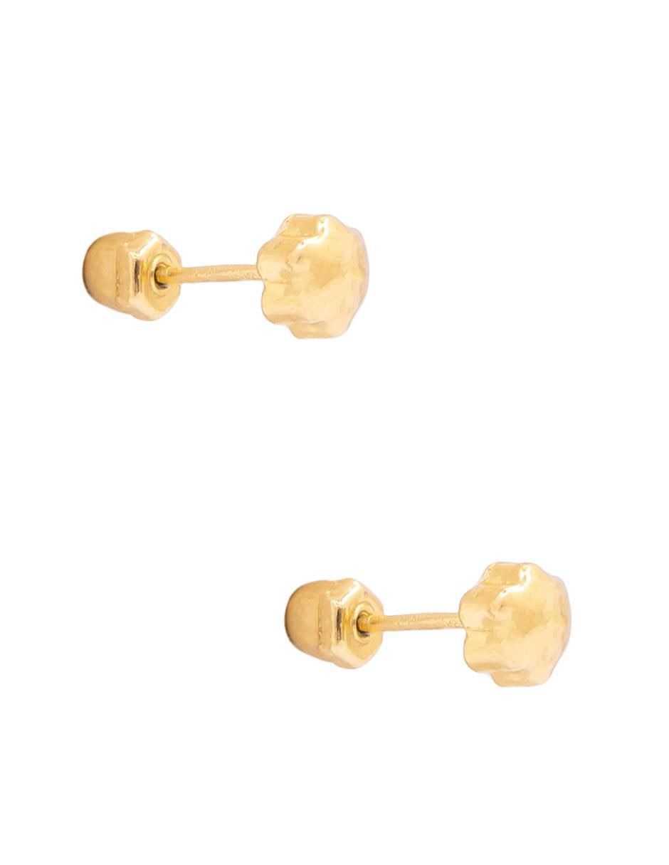 Broqueles de flor de oro con acabado brillante 3