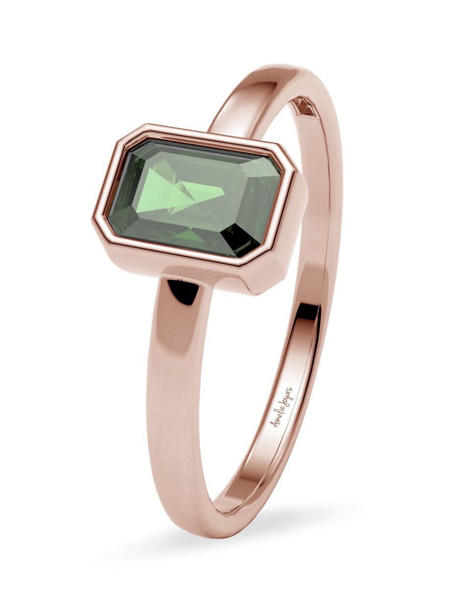 Anillo 14 k de oro zirconia pulido 2
