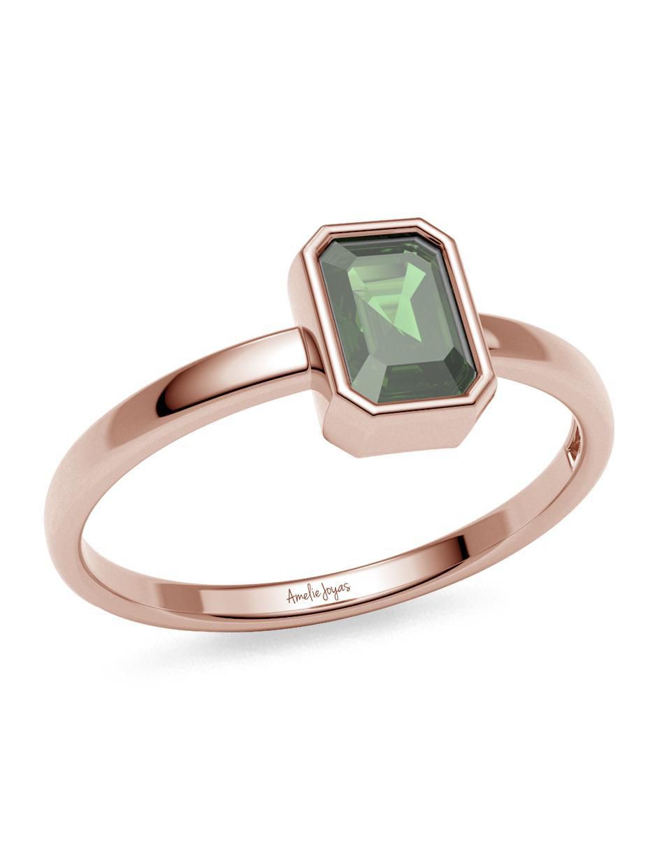 Anillo 14 k de oro zirconia pulido 4