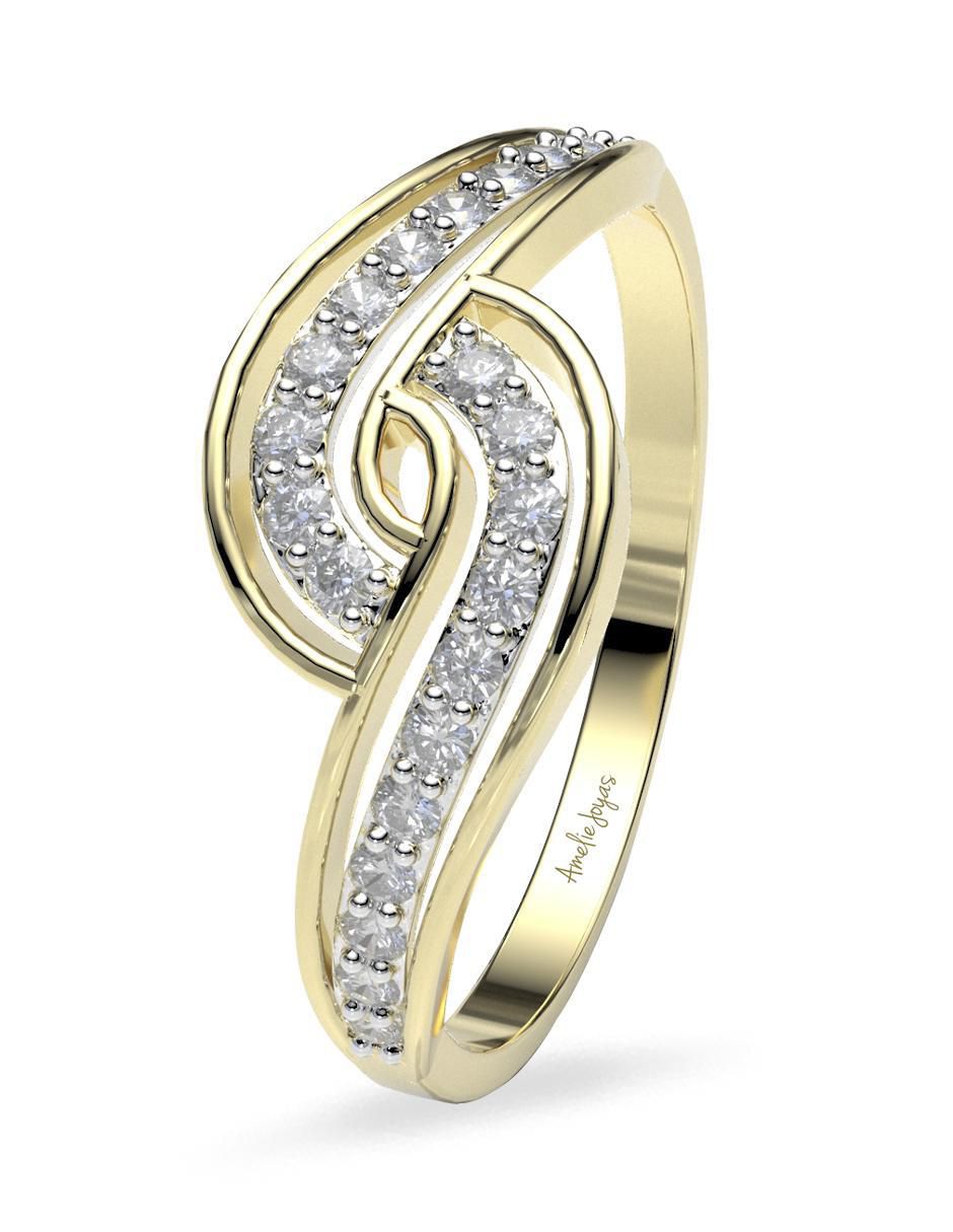Anillo "de (si aplica)" redondo amelie joyas sin colección sin temática 14 k "de" oro zirconia