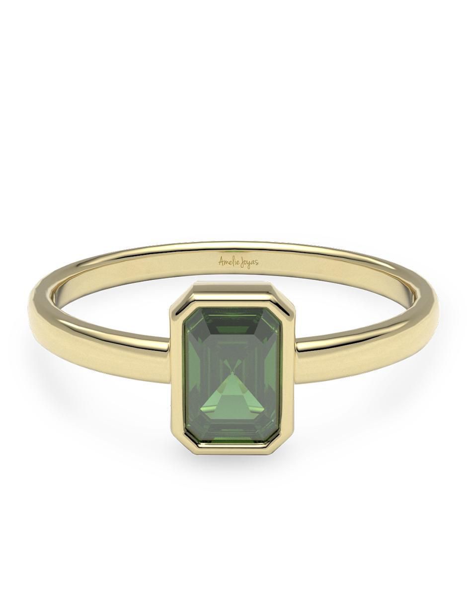 Anillo 14 k de oro zirconia pulido Anillo 14 k de oro zirconia pulido