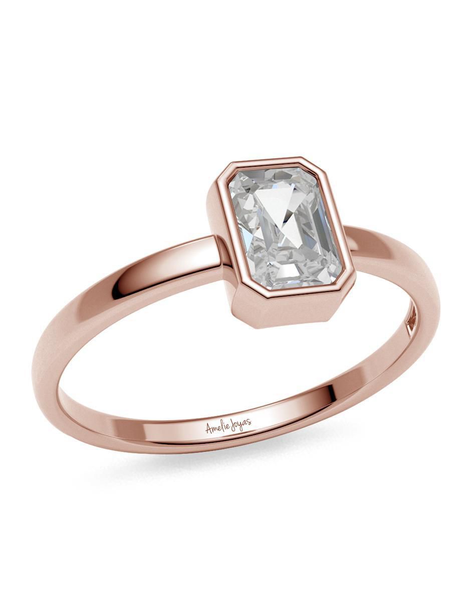 Anillo 14 k de oro zirconia pulido 4