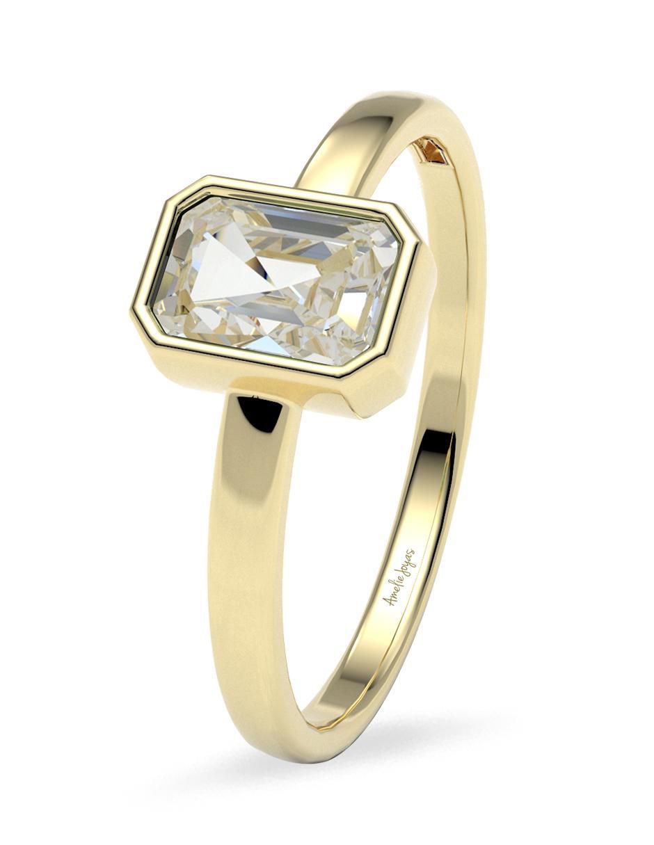 Anillo "de (si aplica)" redondo amelie joyas sin colección sin licencia 14 k "de" oro zirconia