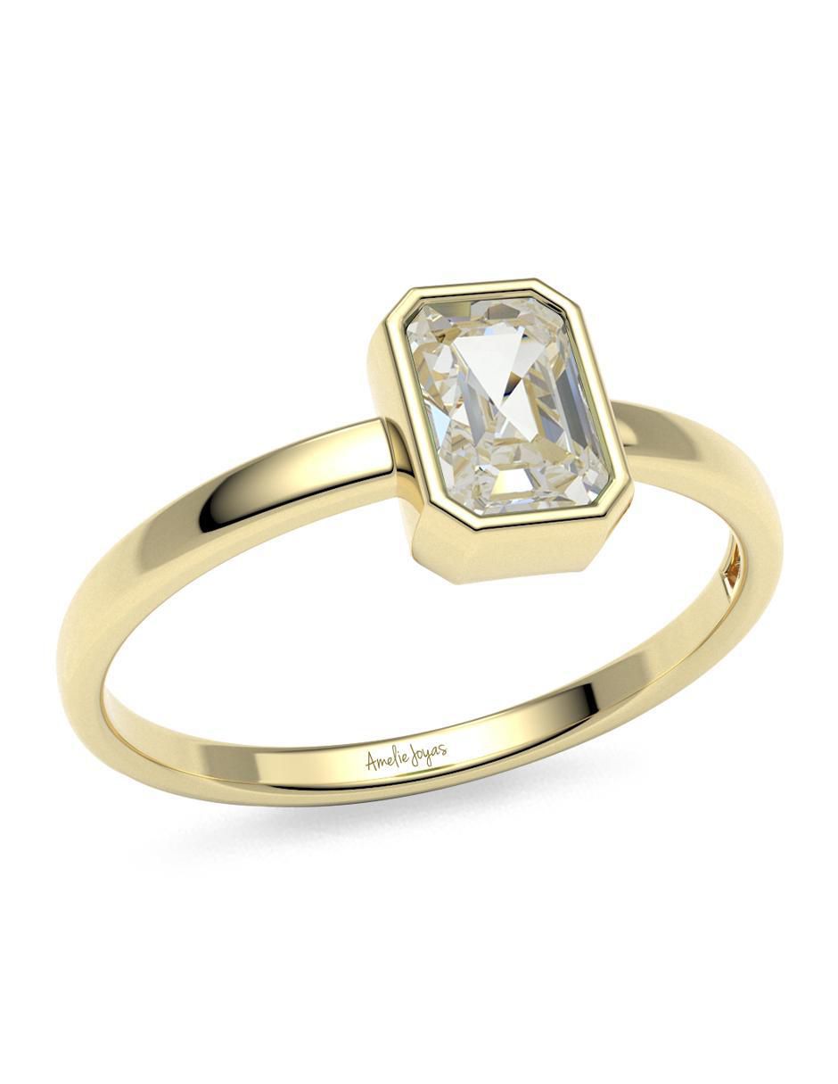 Anillo "de (si aplica)" redondo amelie joyas sin colección sin licencia 14 k "de" oro zirconia