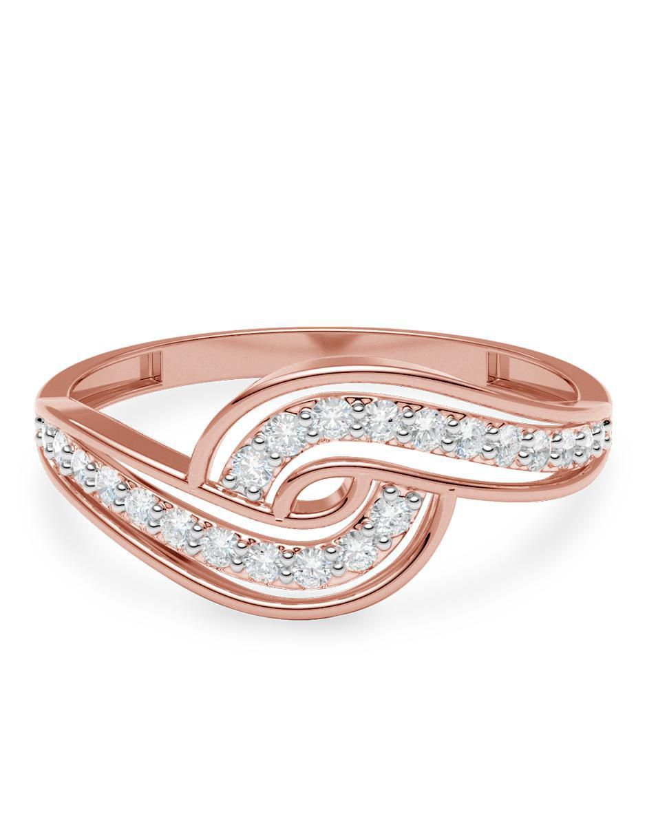 Anillo 14 k de oro zirconia pulido