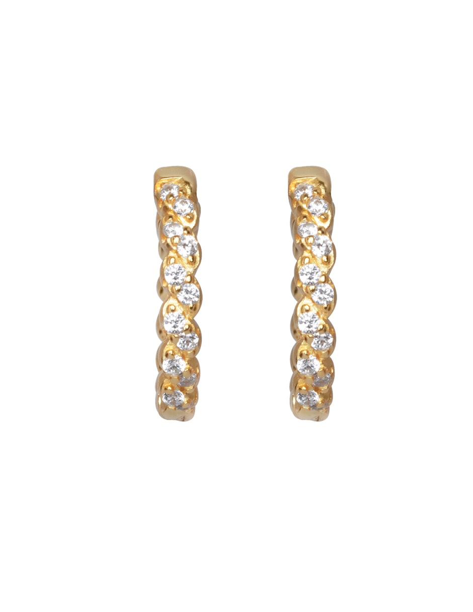 Arracadas de plata P 925 con acabado brillante zirconia