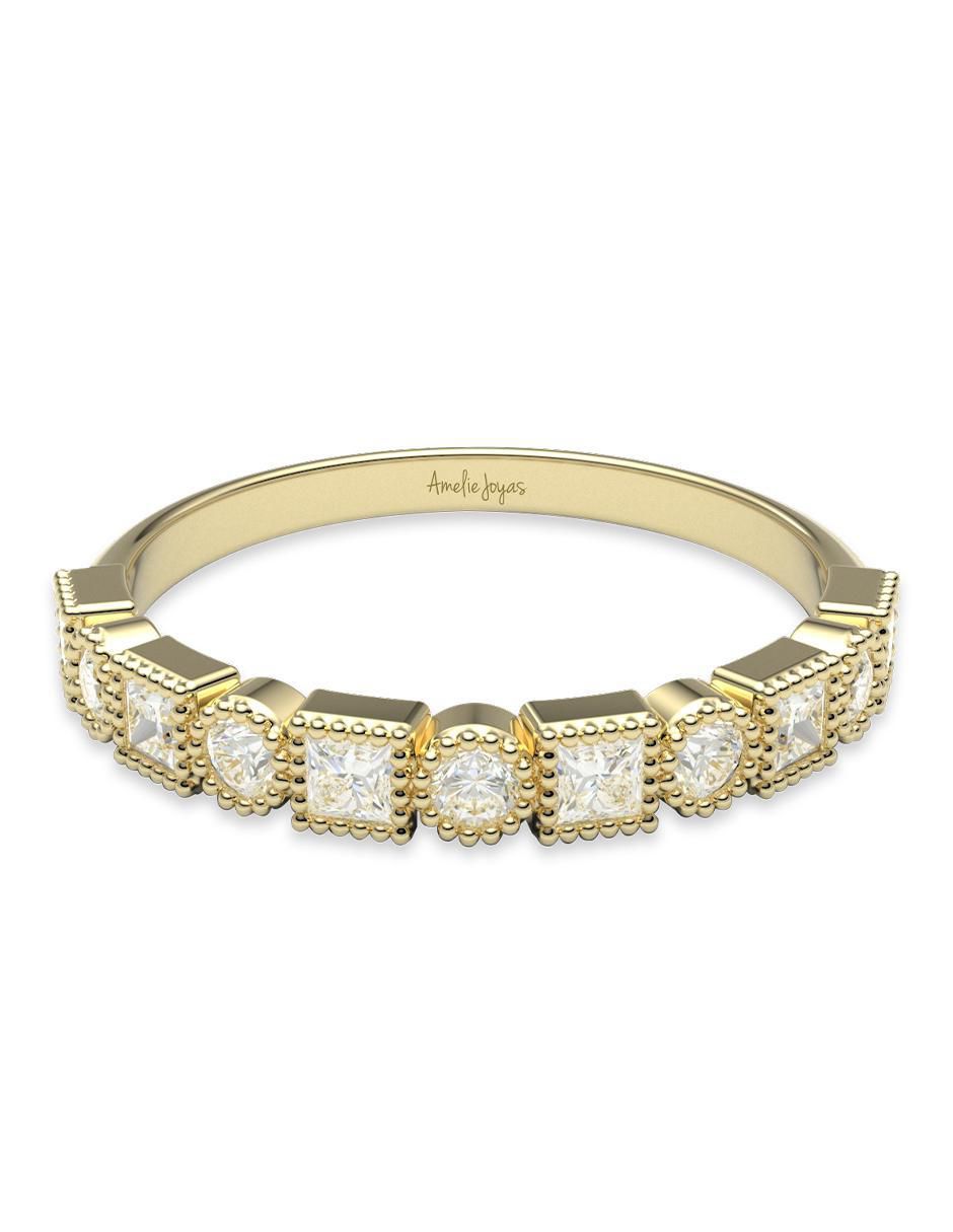 Anillo 14 k de oro zirconia brillante