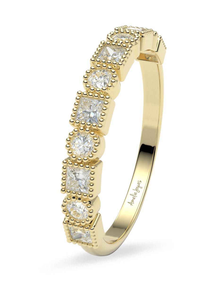 Anillo "de (si aplica)" redondo amelie joyas sin colección  sin licencia 14 k "de" oro zirconia