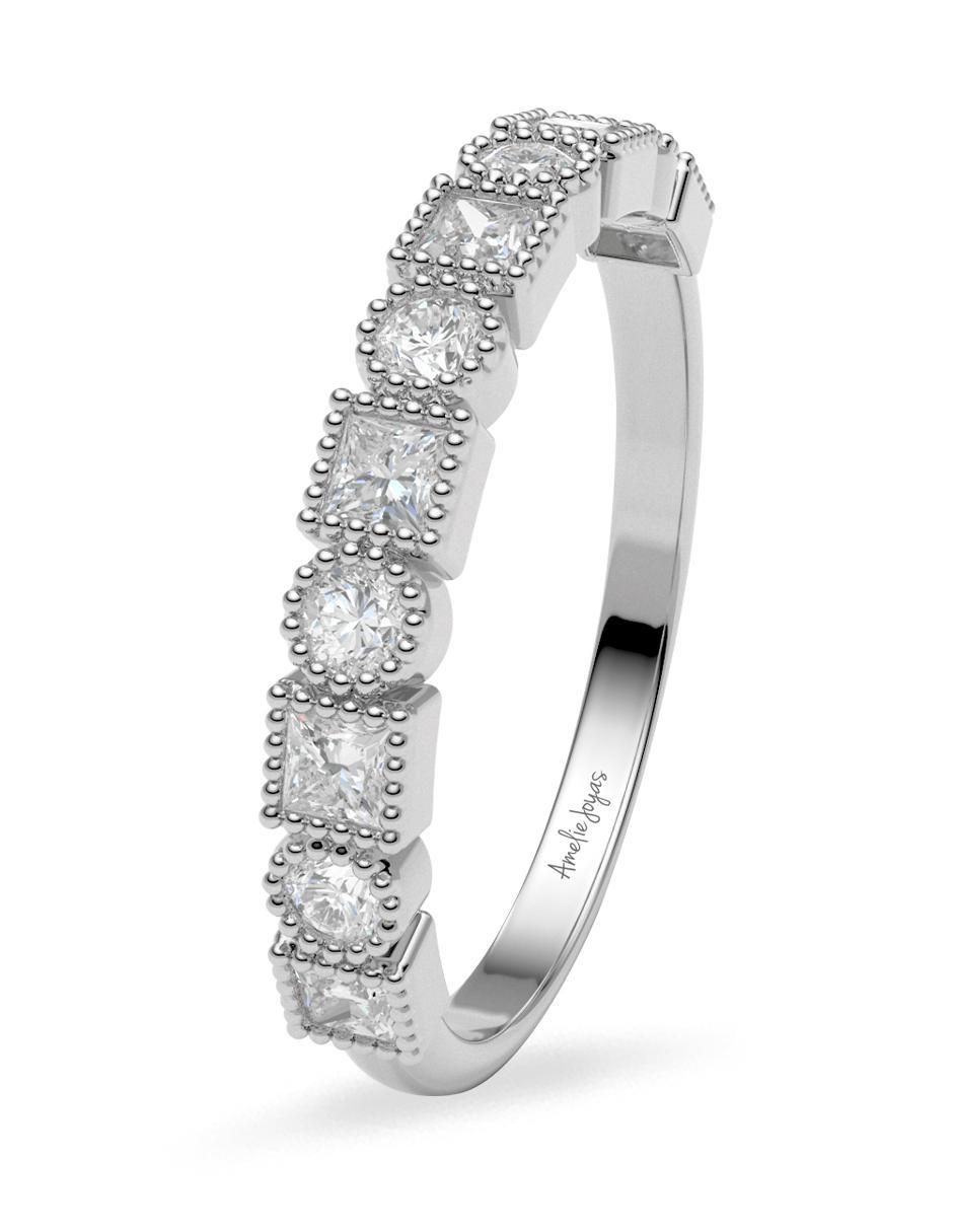 Anillo 14 k de oro zirconia brillante 5