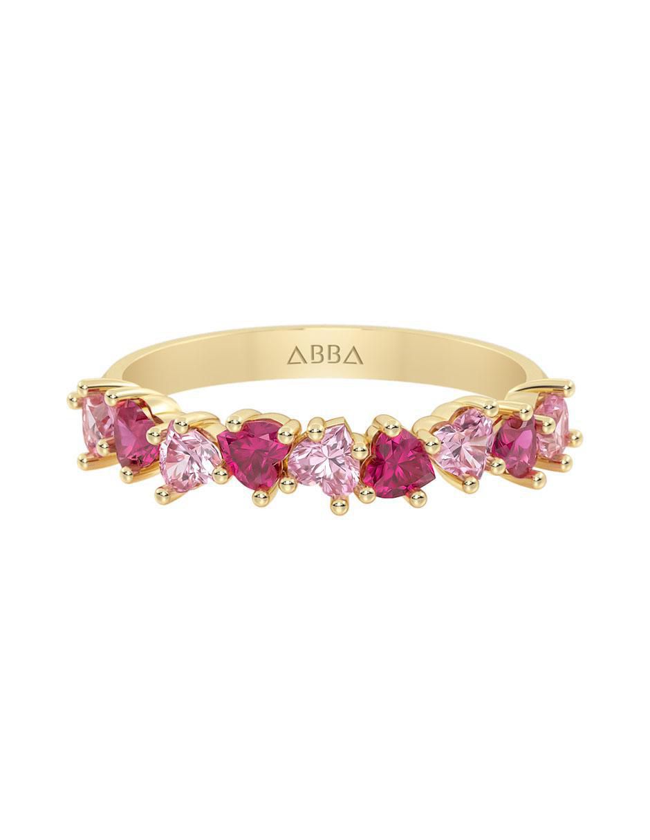 Churumbela de corazón de oro zirconia brillante