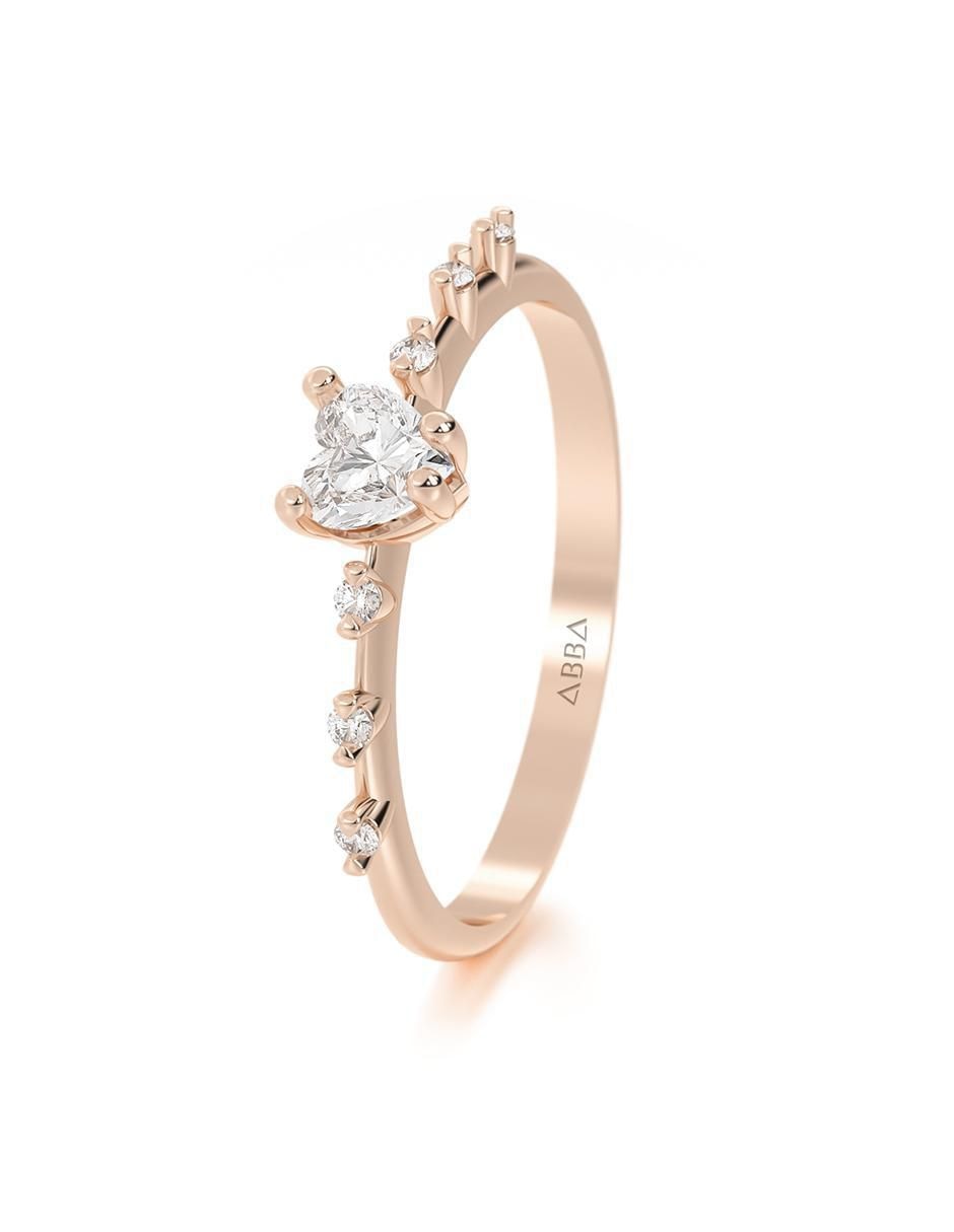 Anillo 14 k de oro zirconia brillante 2