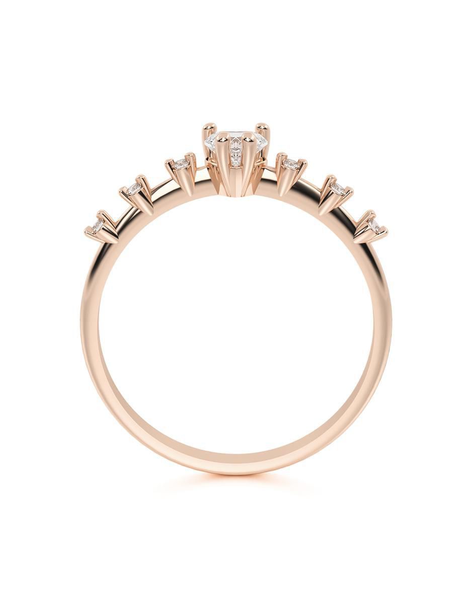 Anillo 14 k de oro zirconia brillante 3