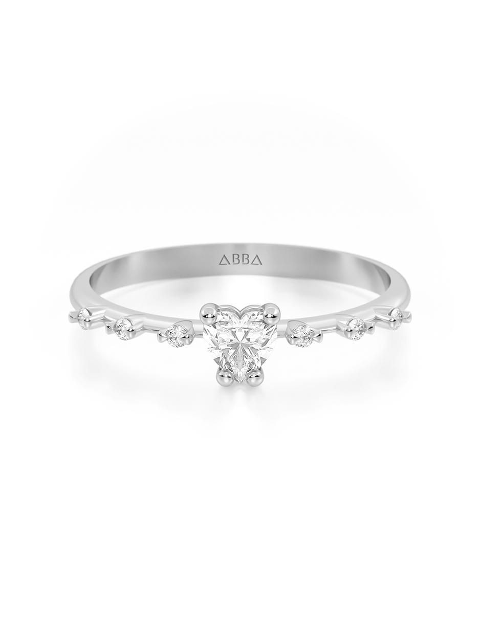 Anillo 14 k de oro zirconia brillante