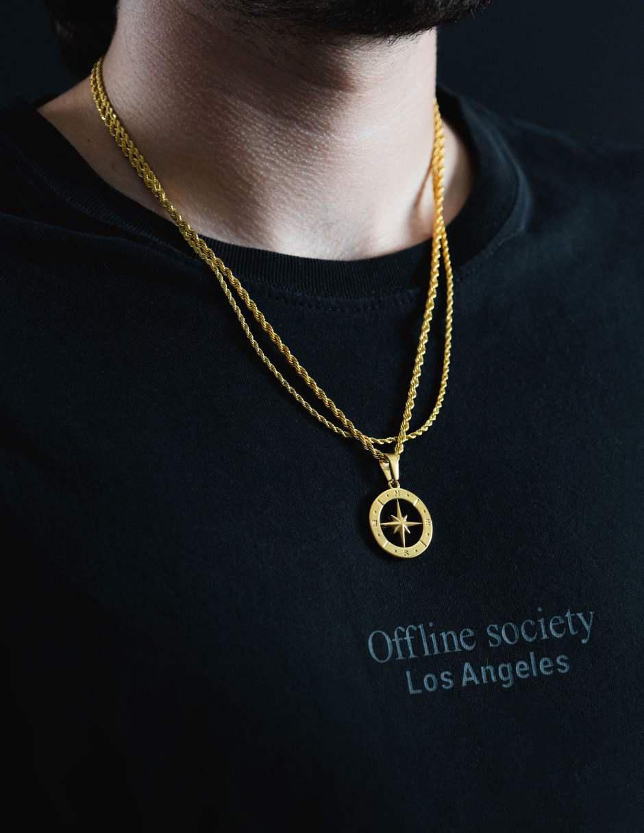 Collar de estrella de baño de oro 18 K 3