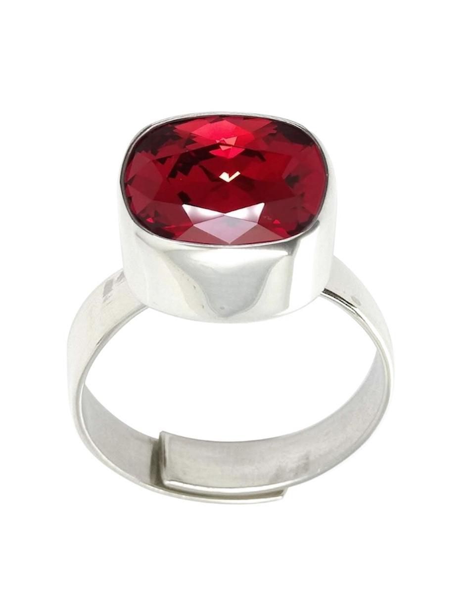 Anillo cuadrado Cushion P 925 de plata cristal brillante 4