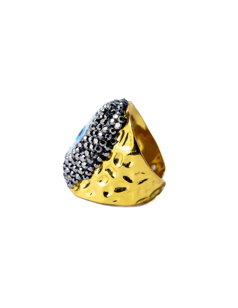 Anillo de ojo Smiley zirconia cúbica brillante 2