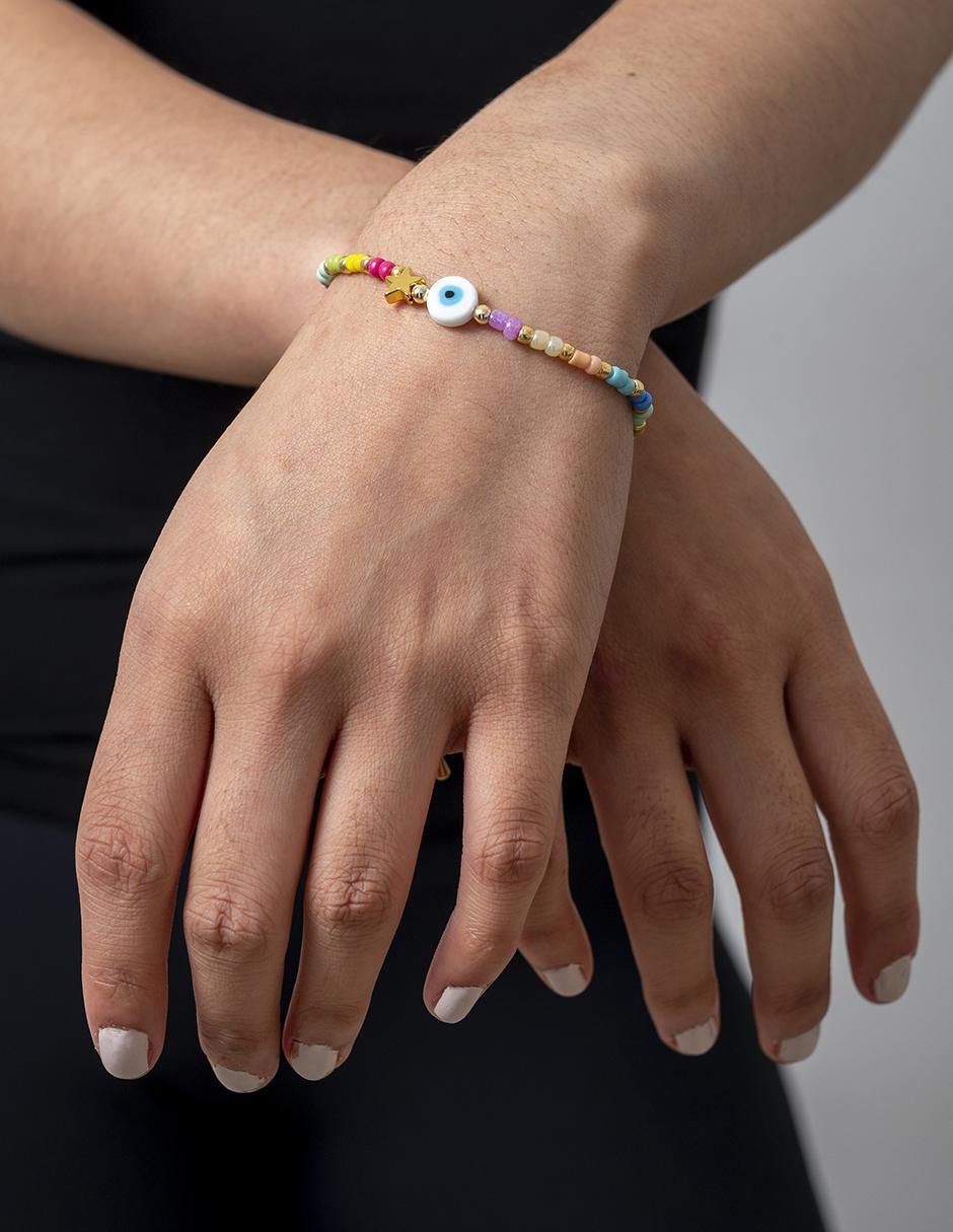 Pulsera smiley color con letras – Straperloshop