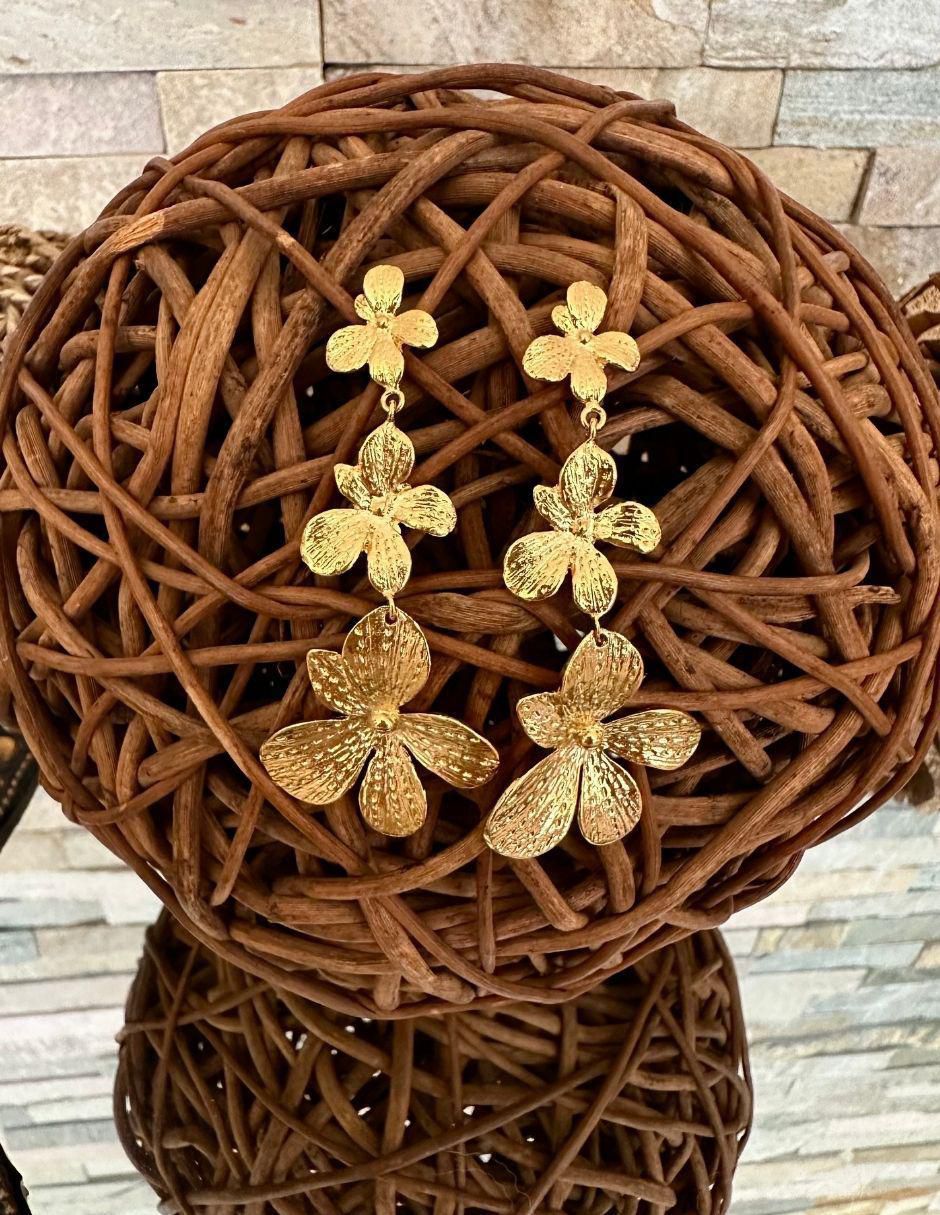 Aretes de flor Ablime Flor con acabado brillante 3