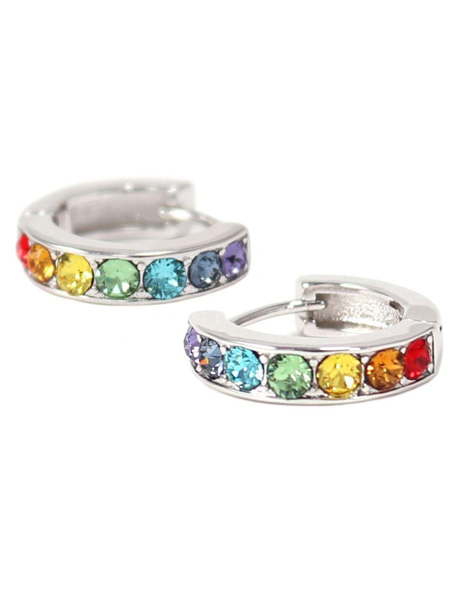 Aretes redondos Estambul con acabado brillante cristal 2