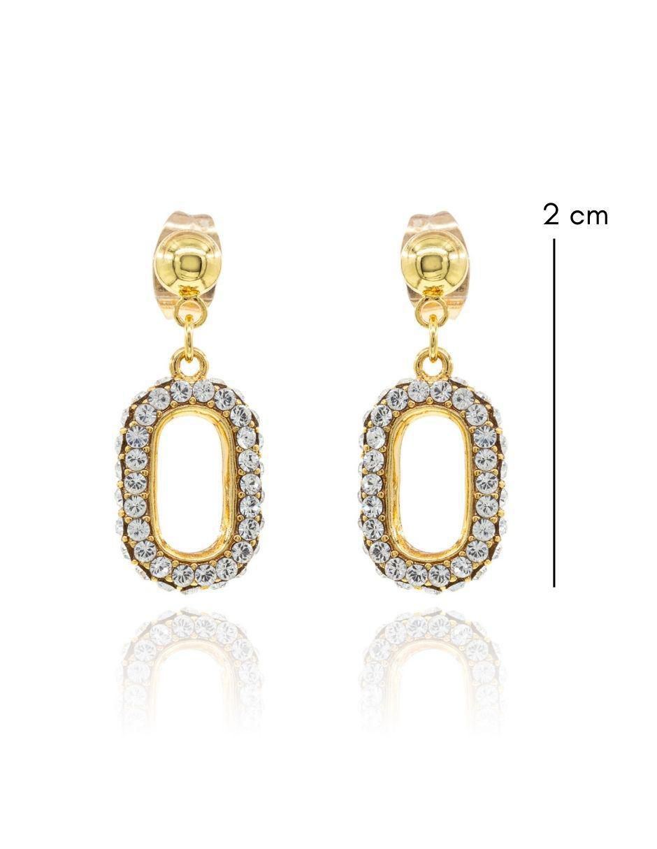 Aretes rectangulares Toscana con acabado brillante cristal 6