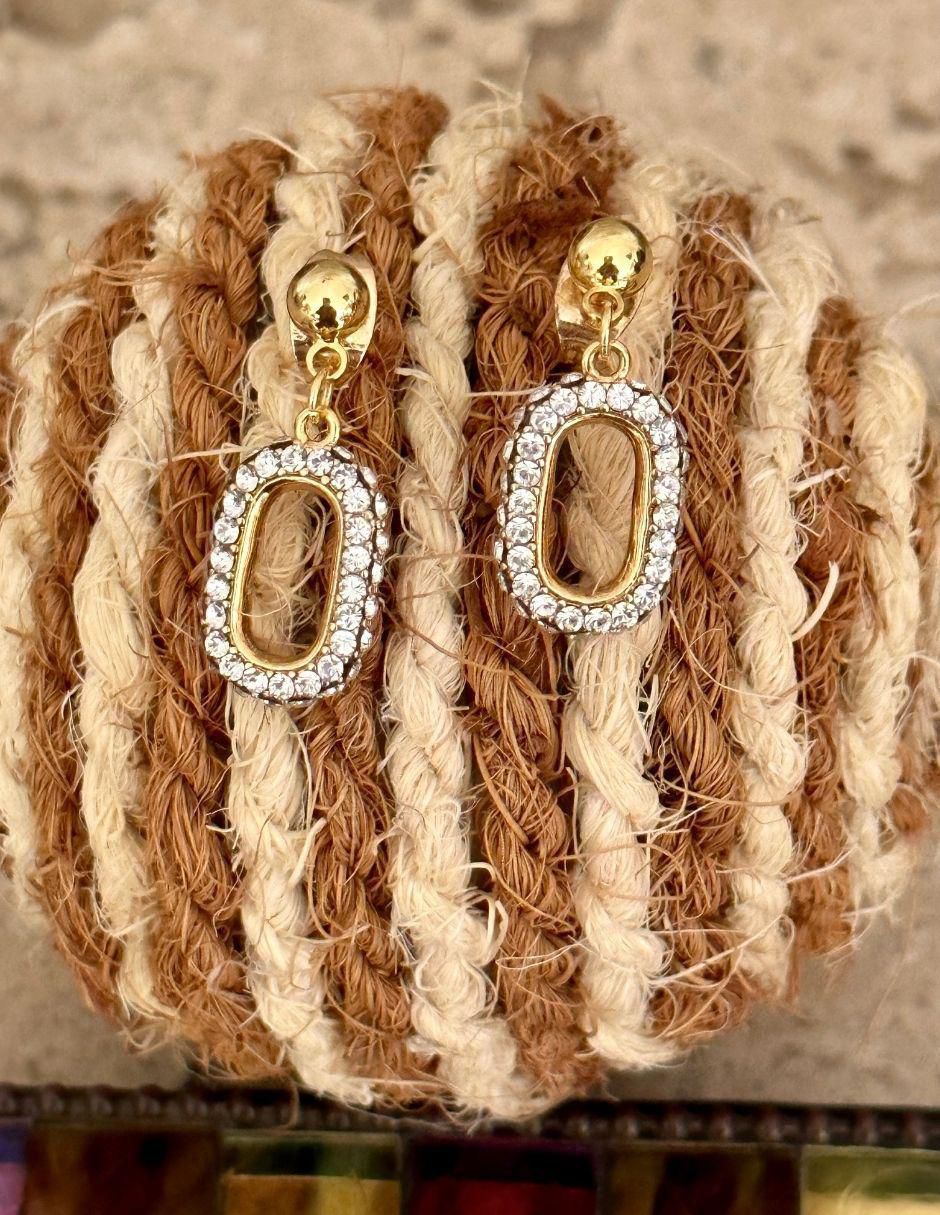 Aretes rectangulares Toscana con acabado brillante cristal 4
