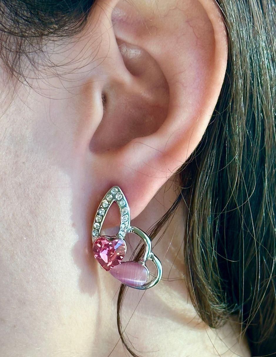 Aretes de mariposa con acabado brillante cristal 3