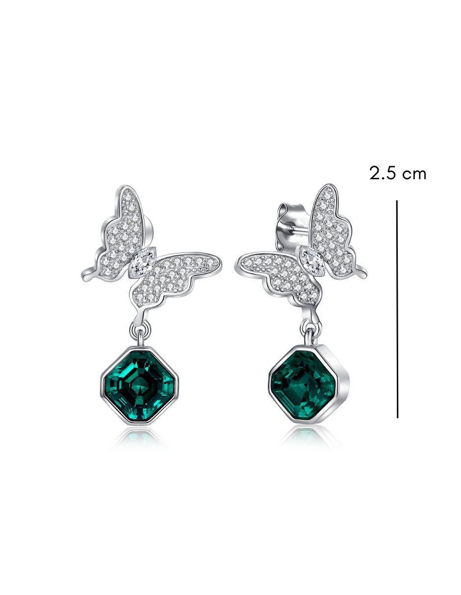 Aretes de mariposa Oporto con acabado brillante cristal 7