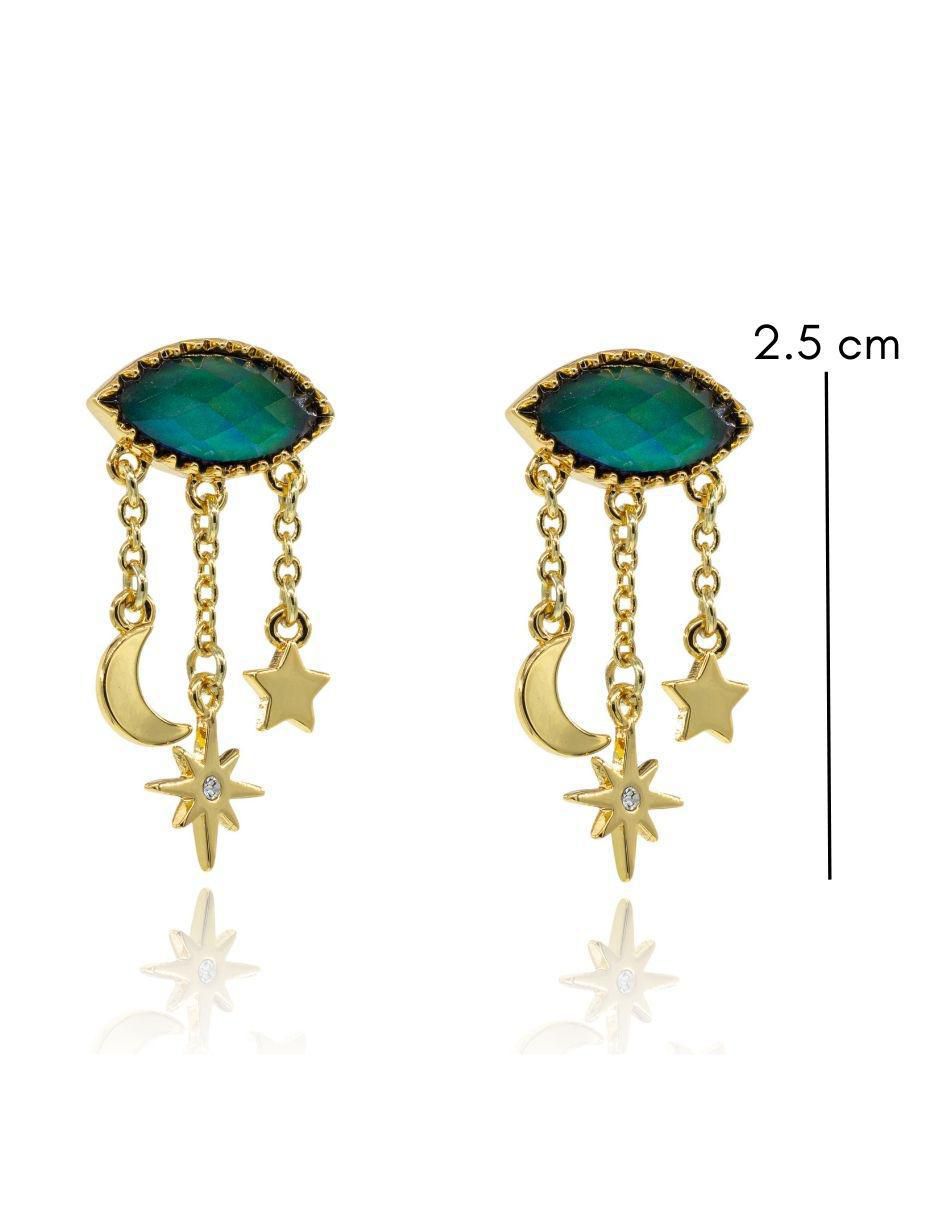 Aretes de ojo con acabado brillante piedra natal 6
