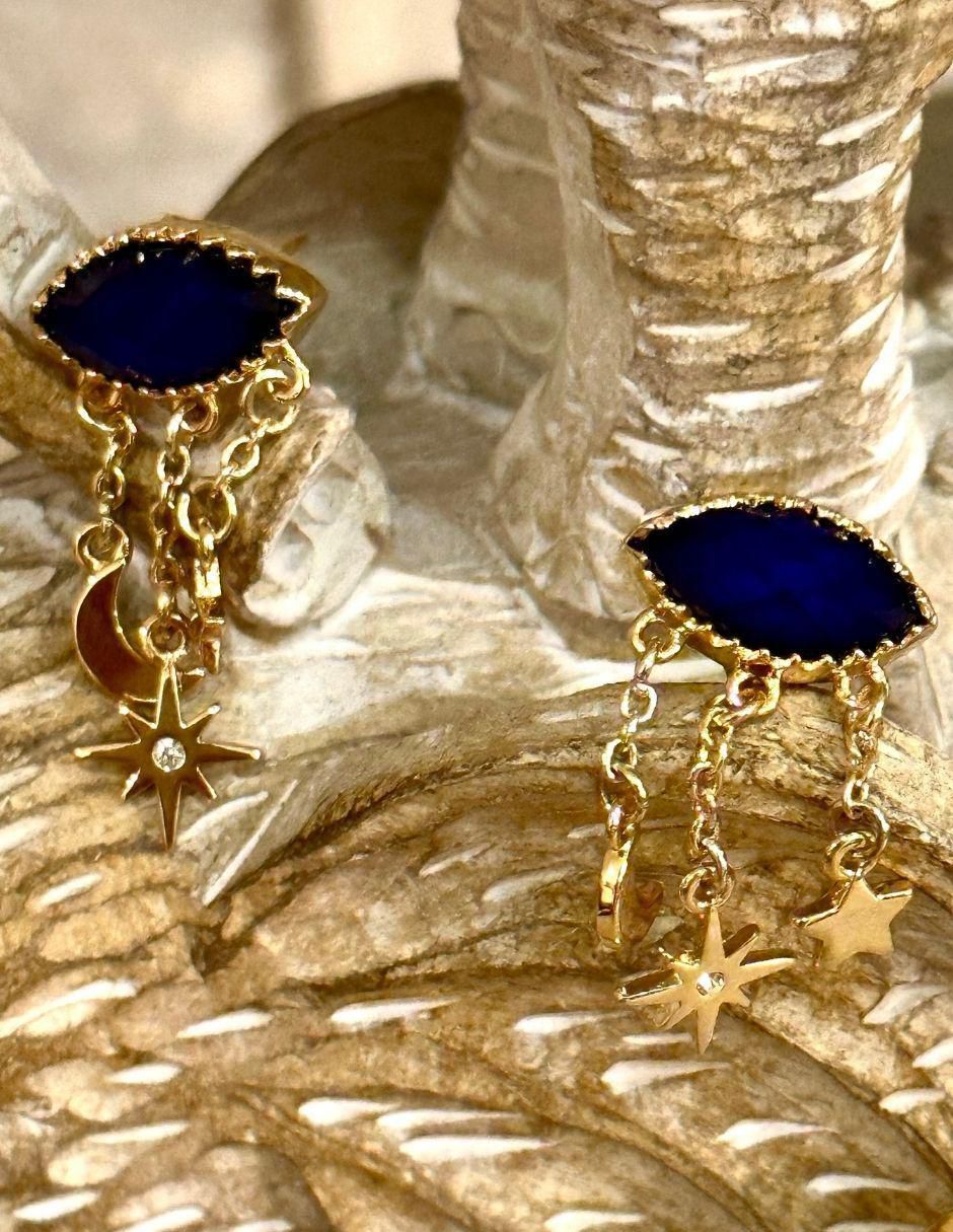Aretes de ojo con acabado brillante piedra natal 4