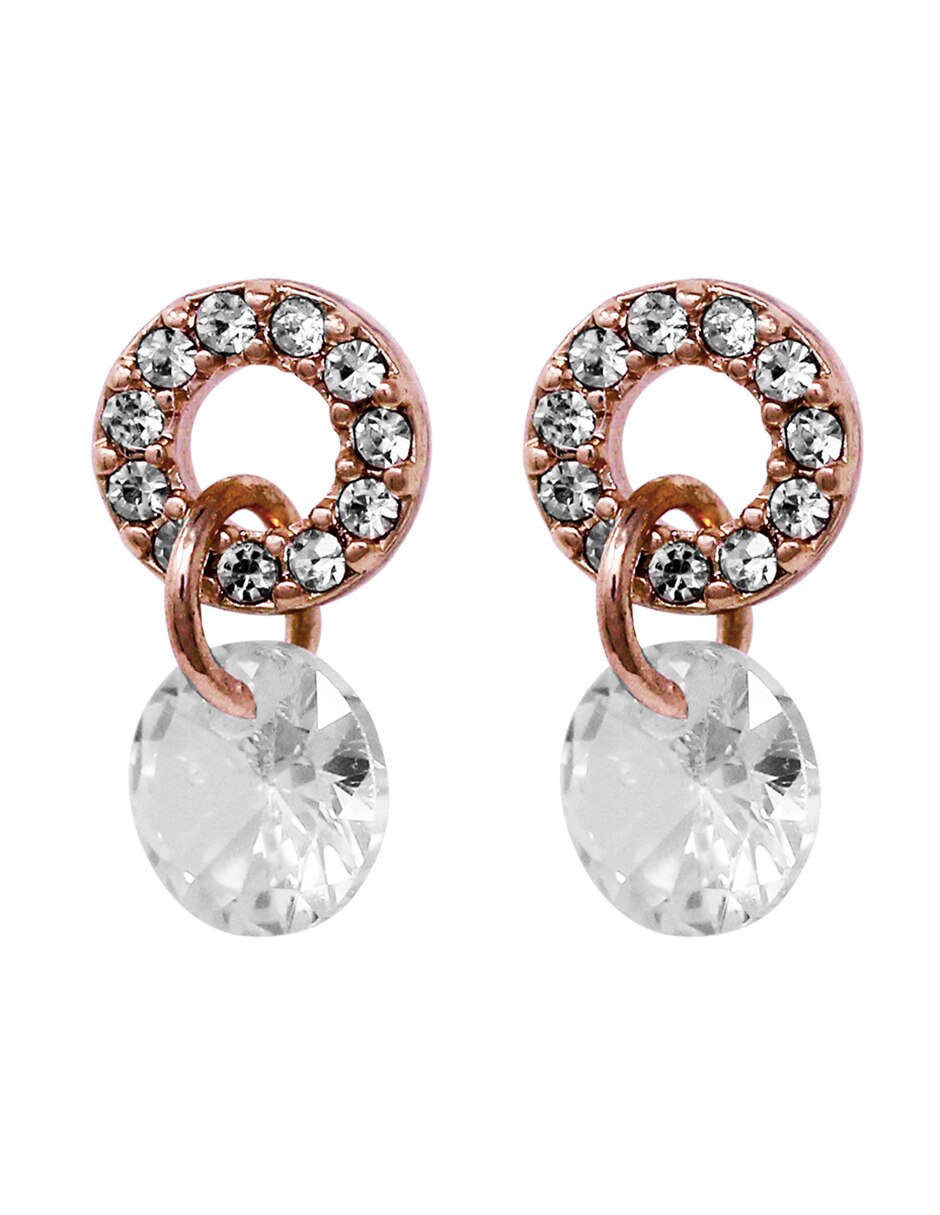 Aretes redondos con acabado pavé cristal 1