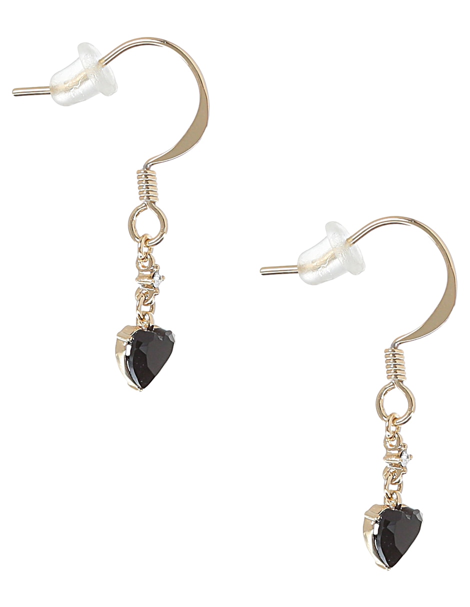 Aretes de corazón con acabado brillante cristal 2