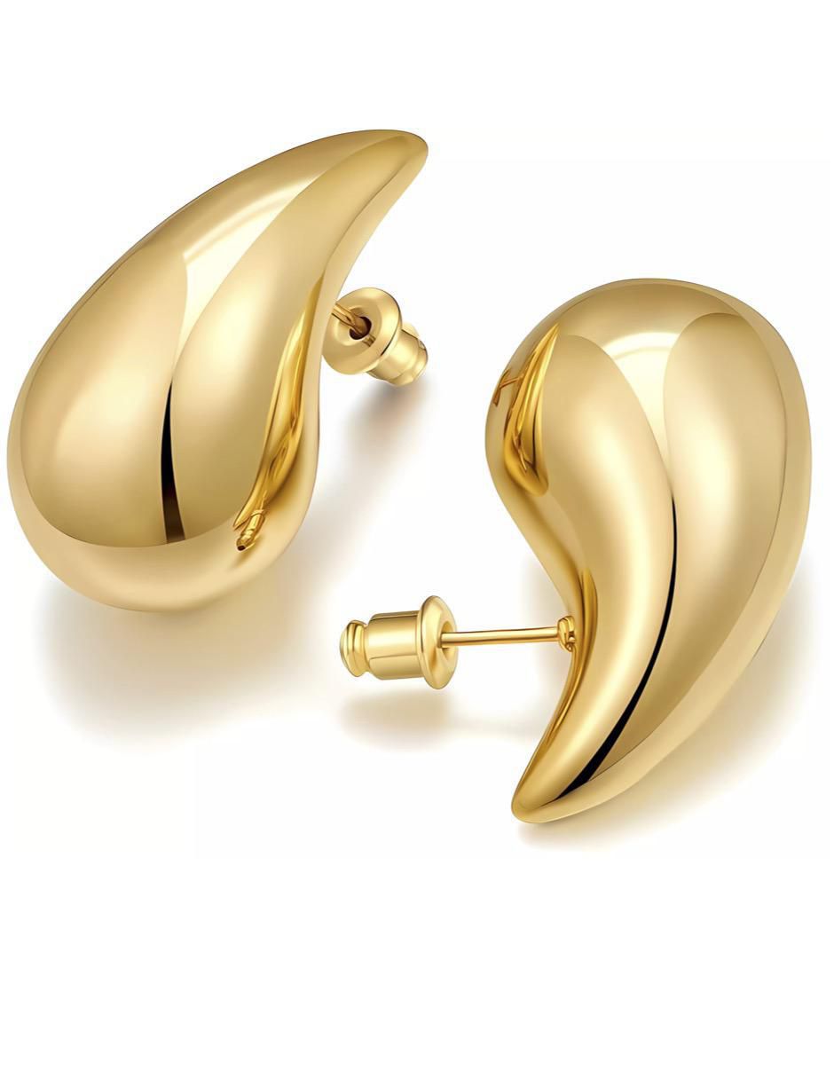 Aretes de gota con acabado brillante 2