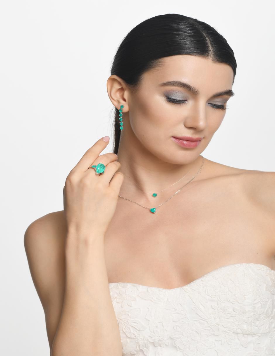 Anillo con gema Premium P 925 de plata turmalina brillante 6