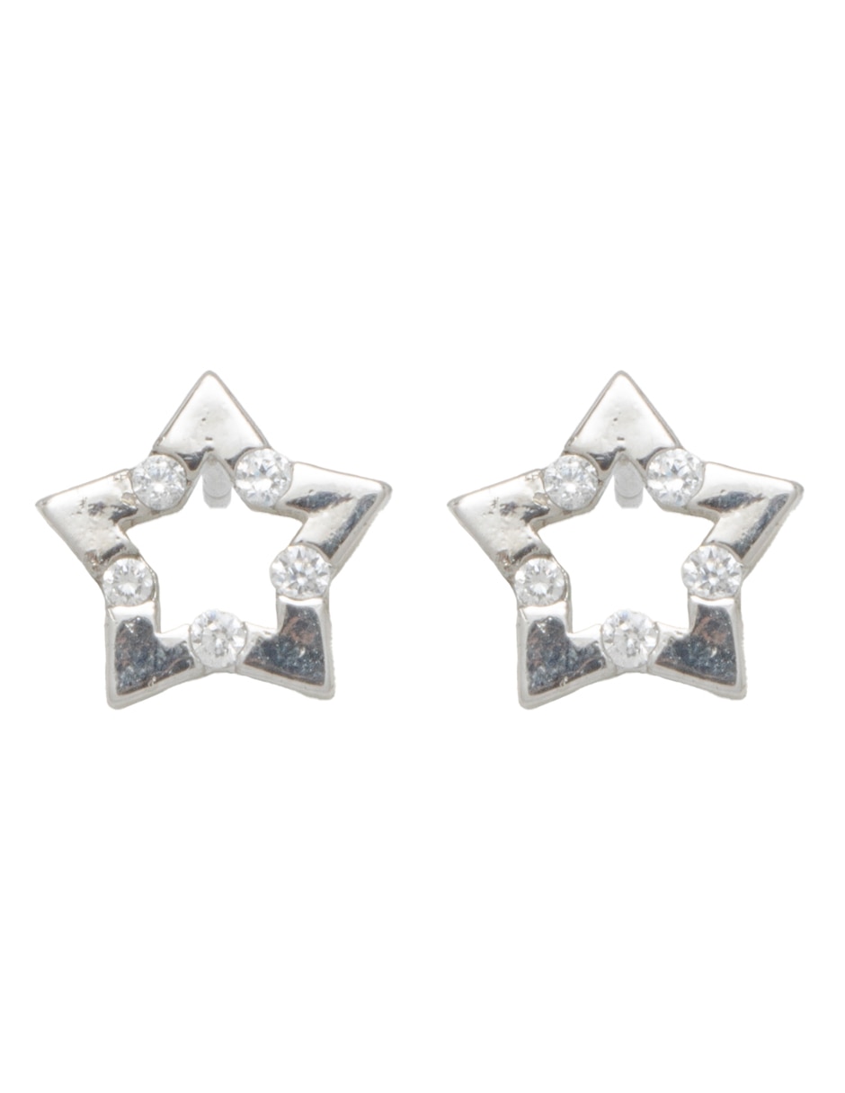 Aretes de estrella con acabado brillante cristal 1