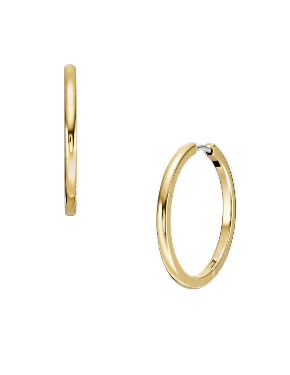 Aretes de aro redondos All Stacked Up con acabado brillante 5