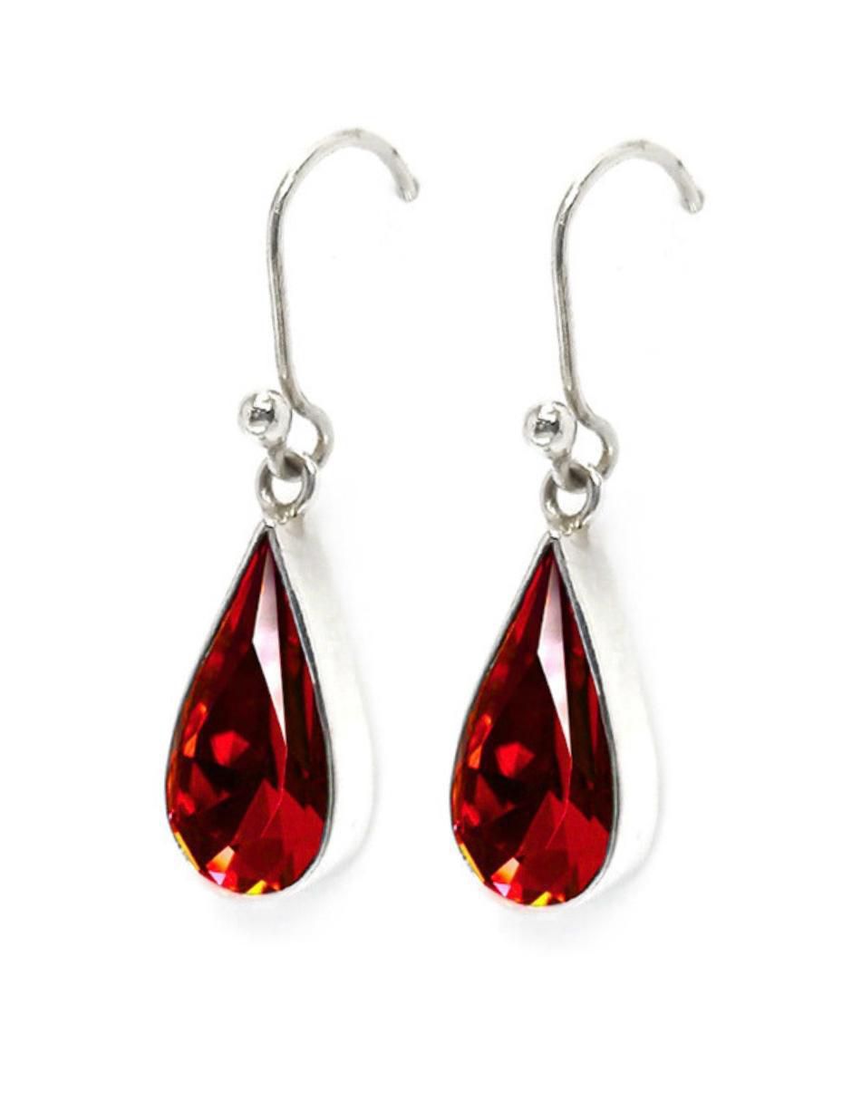Aretes y collar de gota de plata P925 cristal 4