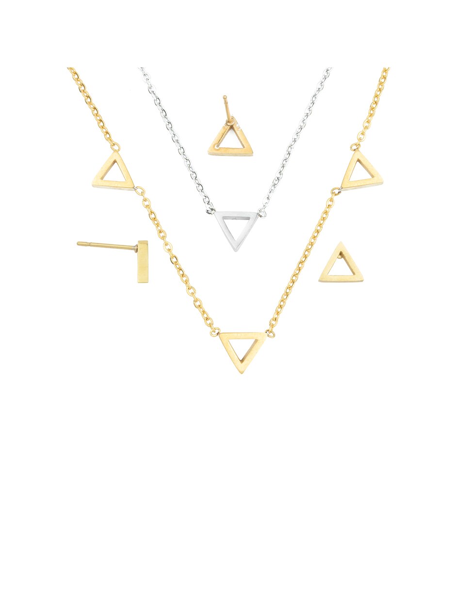 Aretes y collar triangulares Tirangulos 1