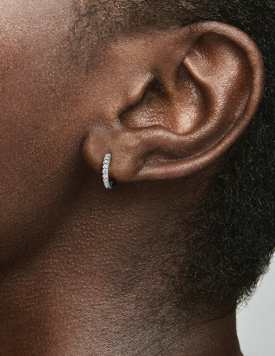 Aretes de aro redondos Timeless de plata P 925 con acabado brillante zirconia cúbica 2