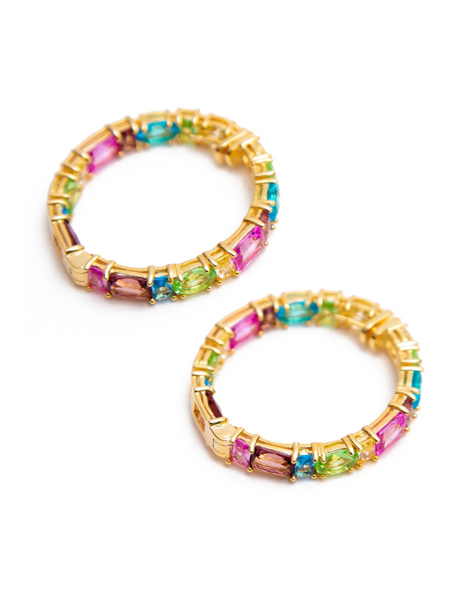 Arracadas Luxury Color de plata vermeil P 925 con acabado baño de oro 2